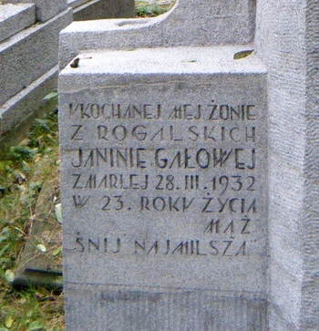 Nagrobek Janiny Gałowej na Cmentarzu Rakowickim