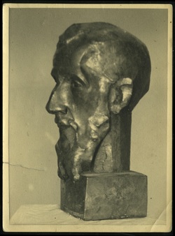 Józef Gosławski - głowa mężczyzny z wąsami i brodą, ok. 1931-32